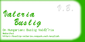 valeria buslig business card